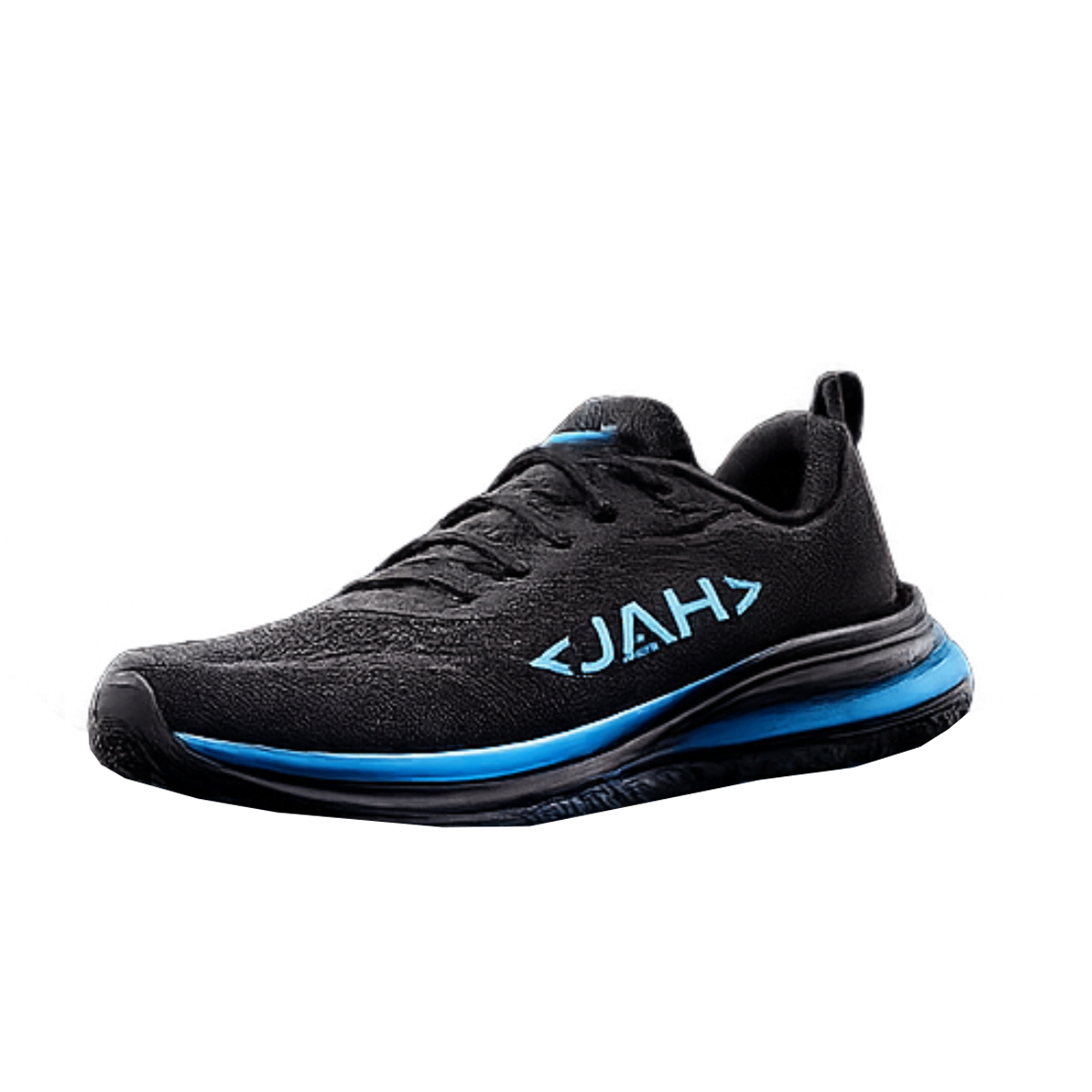 Zapato deportivo negro JAH con detalles azul eléctrico
